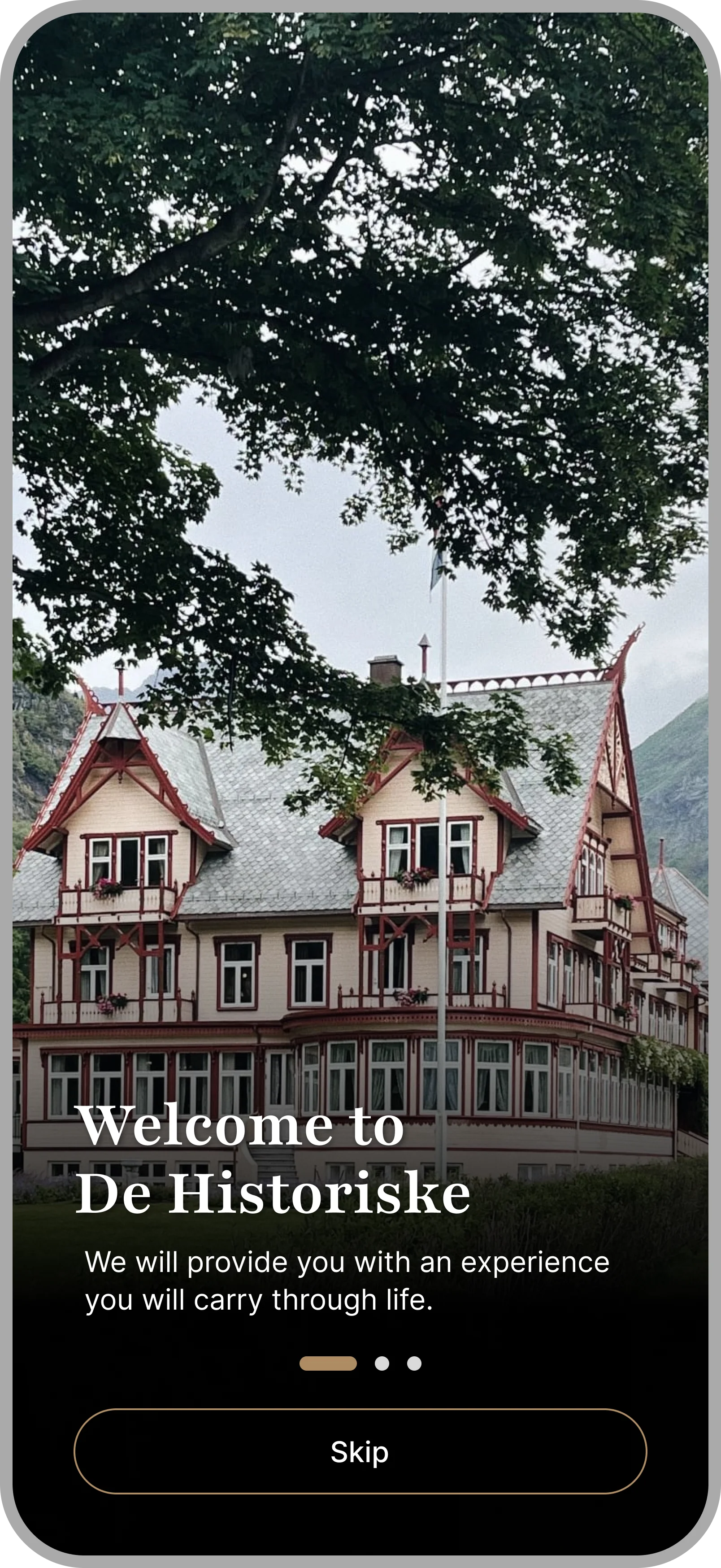Welcome screen
